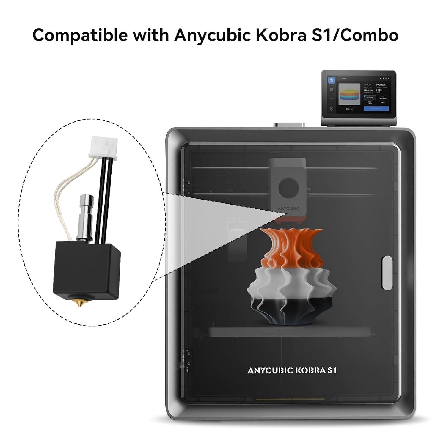 Anycubic Kobra S1 Hotend Kit with Brass Nozzles and Easy Swap Design