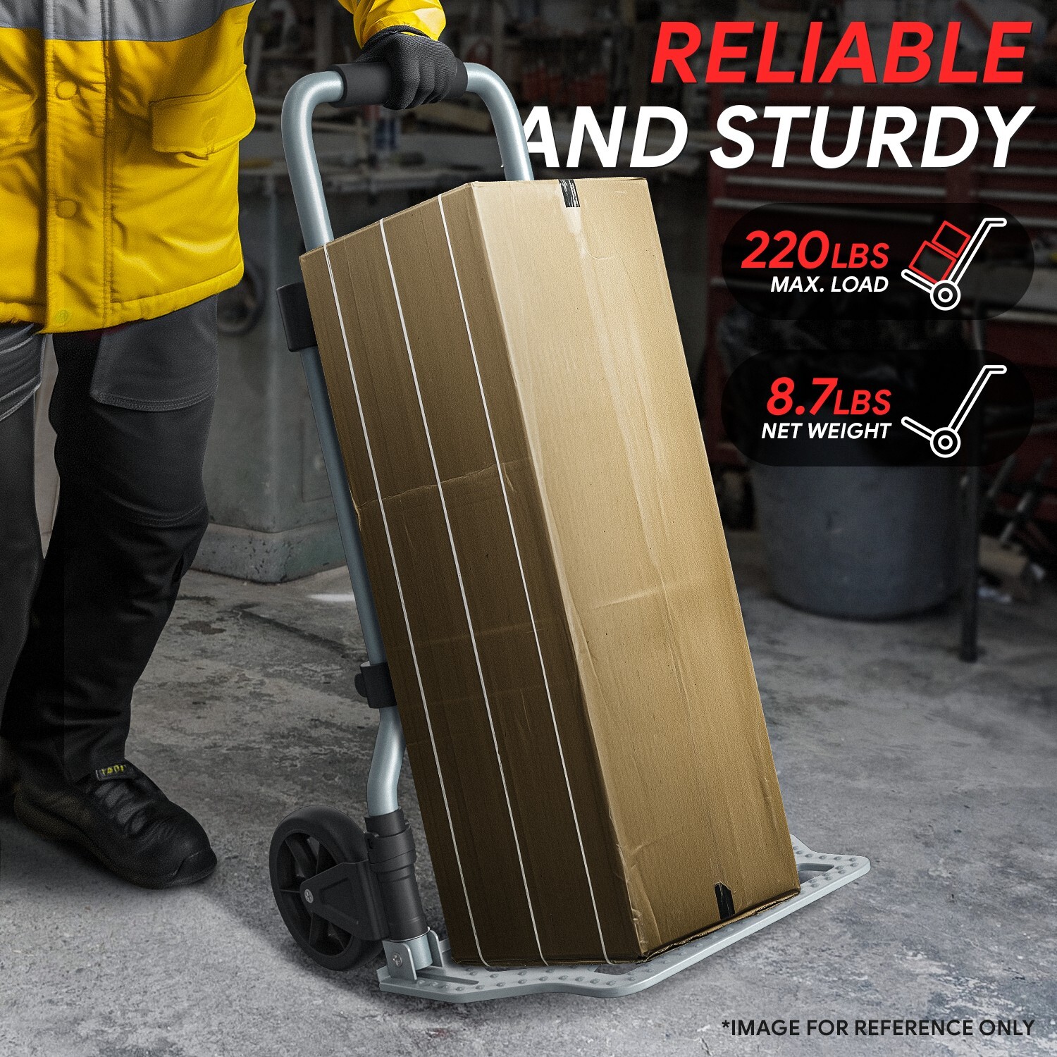 220 bs Cart Folding Dolly Collapsible Trolley Push Hand Truck Moving Office Home