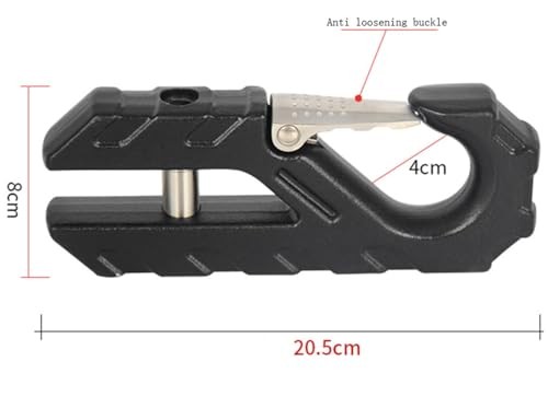 40CR Steel Hawse Fairlead with Magnetic Mount & Tow Hook - 20,000LBS Black