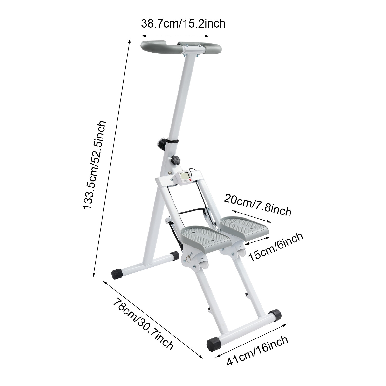 Foldable Stair Stepper Machine-Adjustable Vertical Climber For Full Body Workout