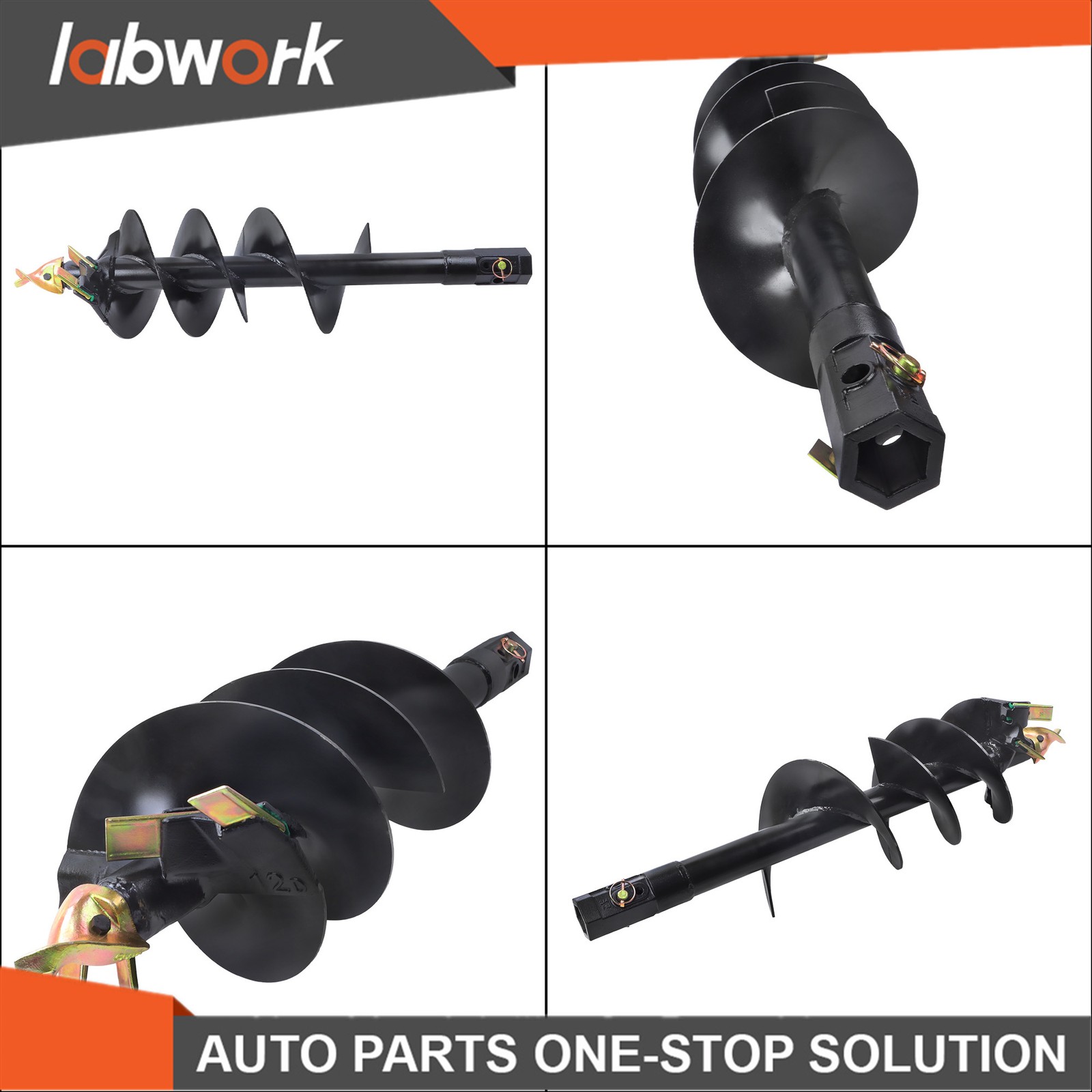 Labwork 12" x 48" Digger Auger Bit Attachment, 2" Hex Compatible