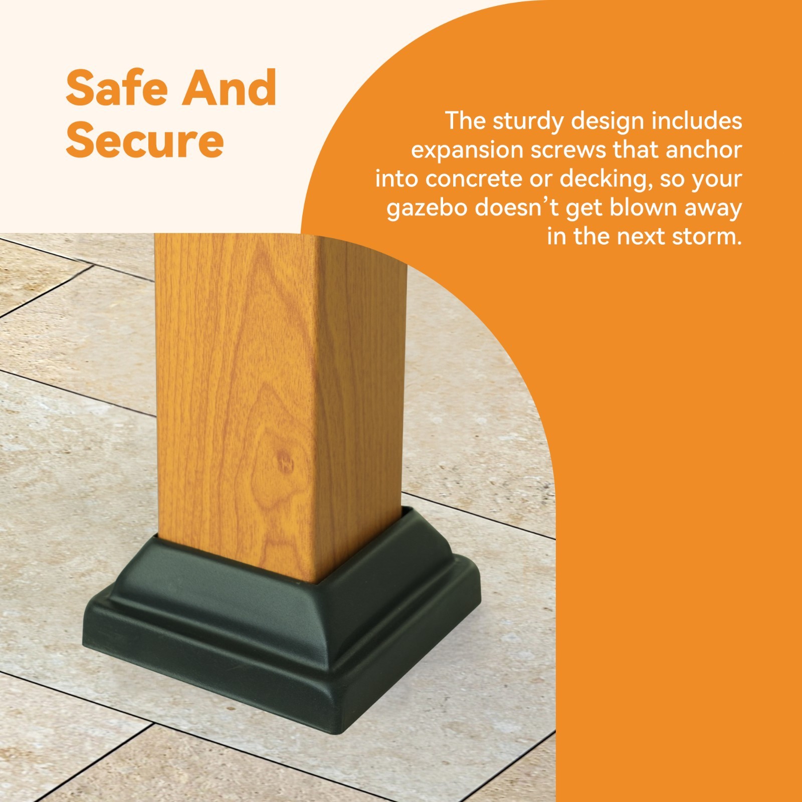 6'x12' Wooden Hardtop Grill Gazebo Steel Roof with Side Shelf and Bottle Opener