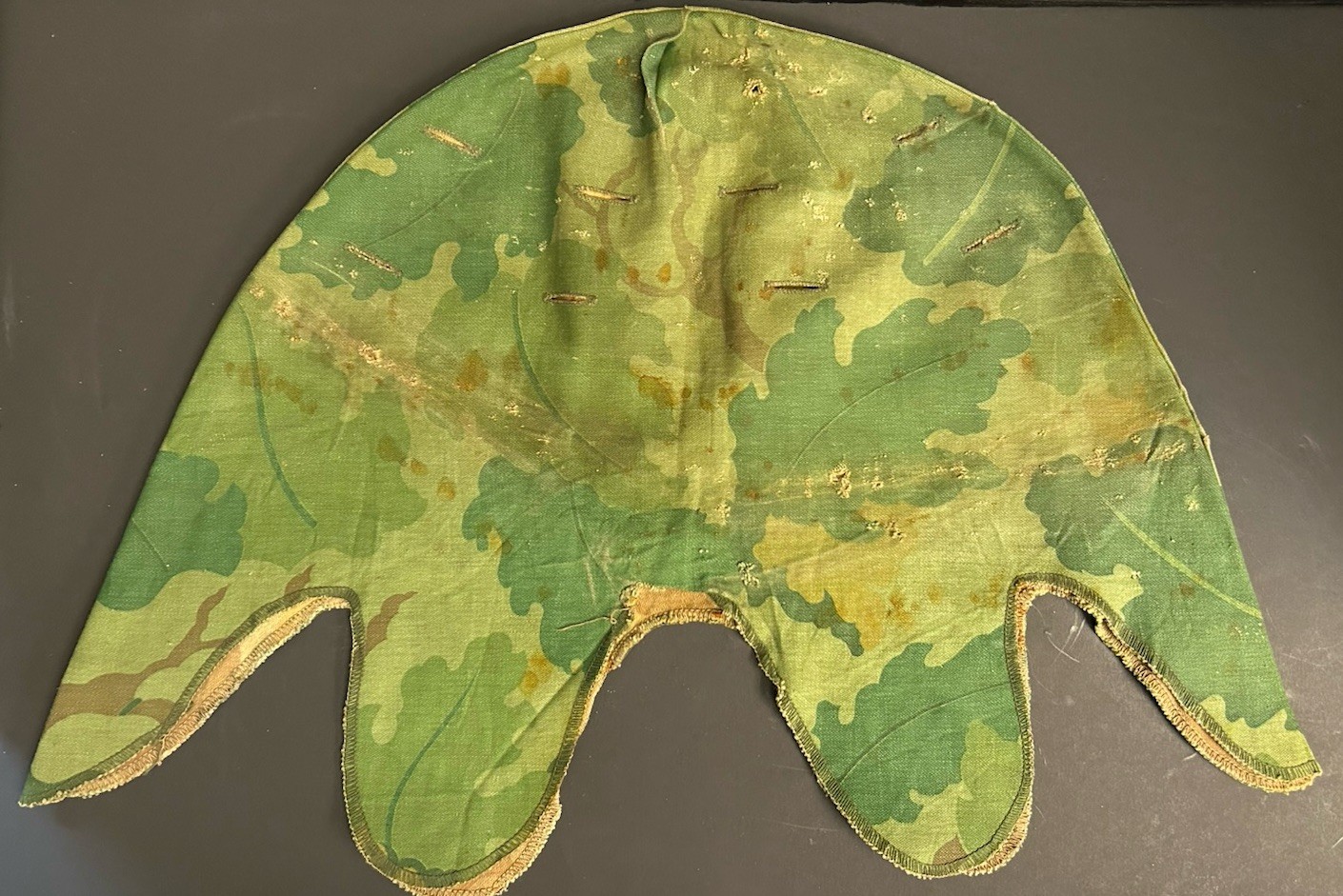 US GI Early Vietnam War Twill MITCHELL CAMO Short Tab M1 Helmet Cover w/Grafitti