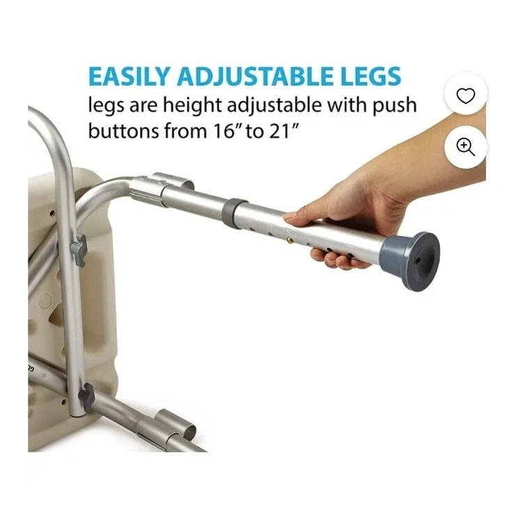 Guardian MDS89745RAH Shower/Bath Chair with Padded Armrests - 350lbs