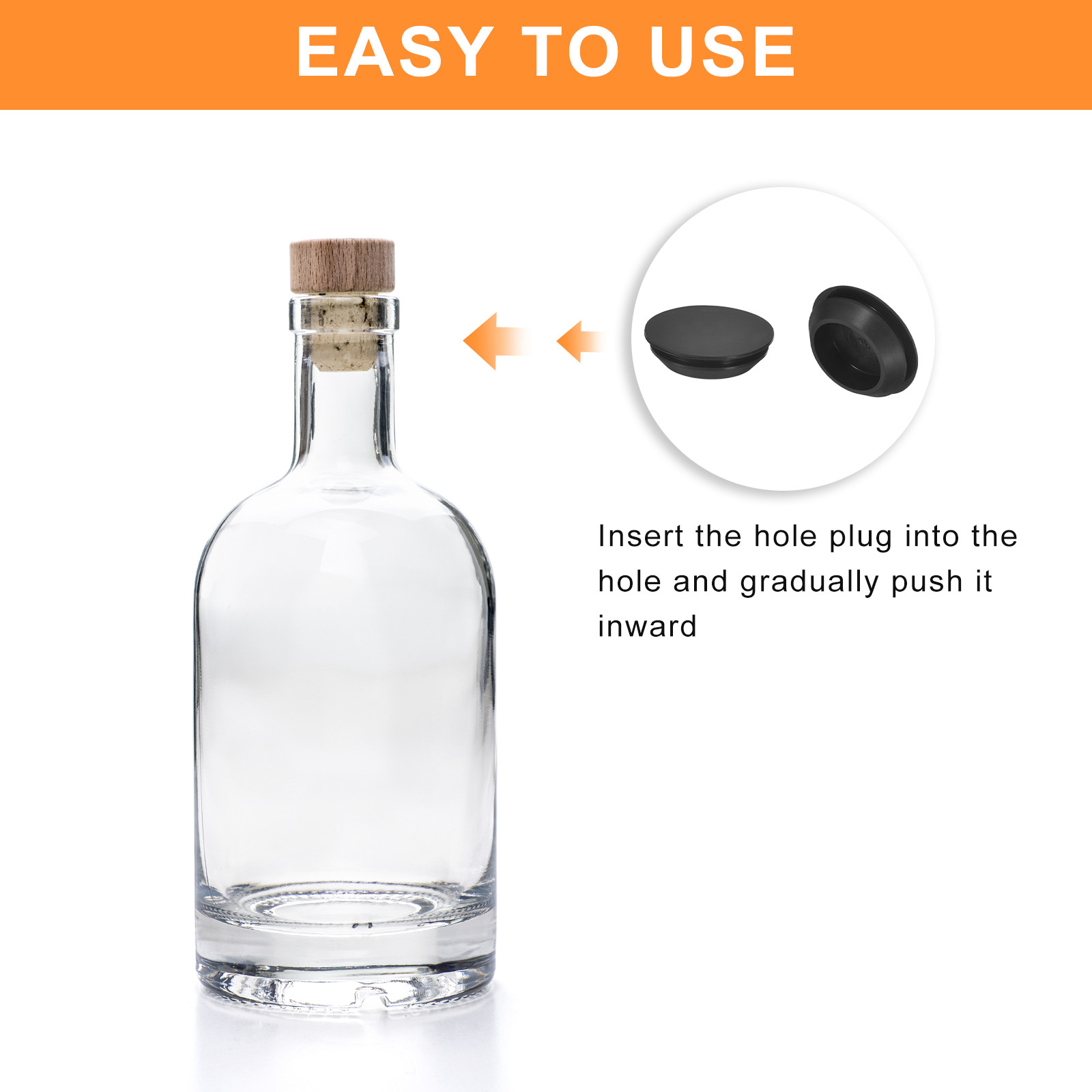 4Pcs Silicone Plugs Rubber Round Hole Plugs for 30-33mm Hole Black