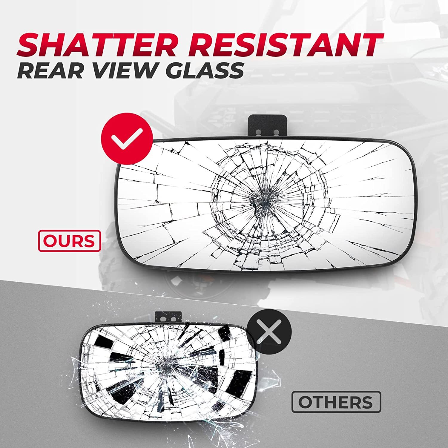 UTV Rear View Center Mirror for Polaris Ranger XP 500/570/900/1000 Crew #2879969