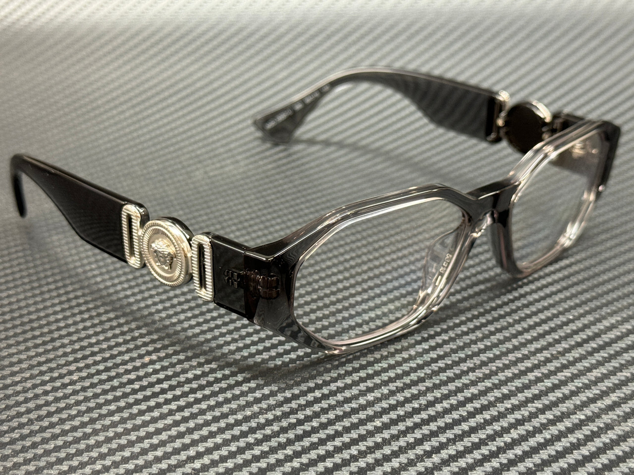 VERSACE VE3320U 593 Grey Transparent Men's 56 mm Eyeglasses