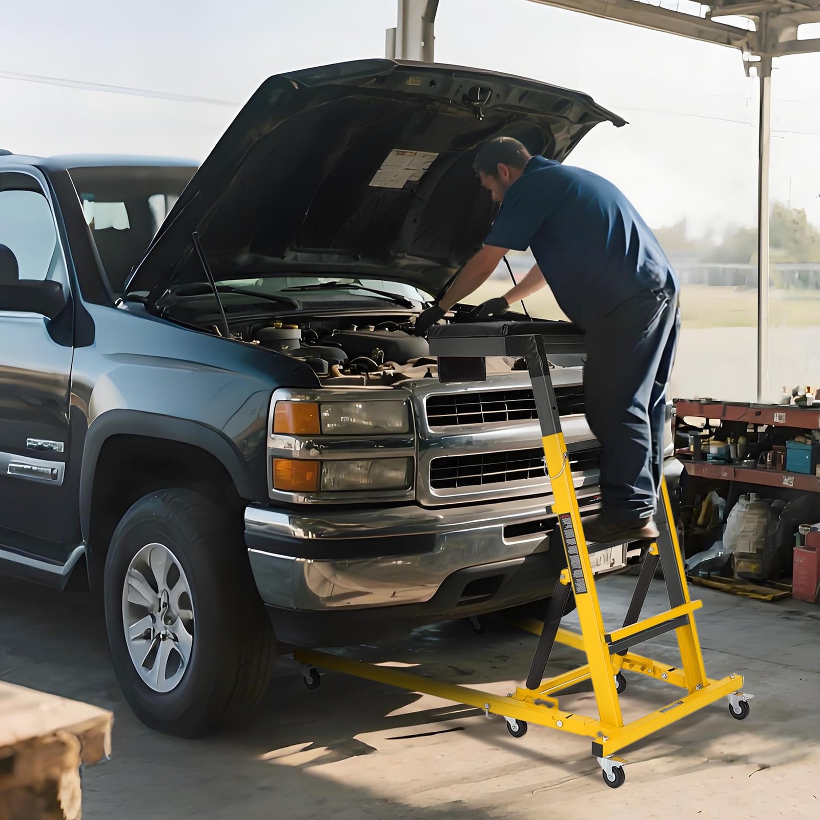 Foldable Automotive Topside Creeper ,400 LBS Adjustable Height Garage for Auto