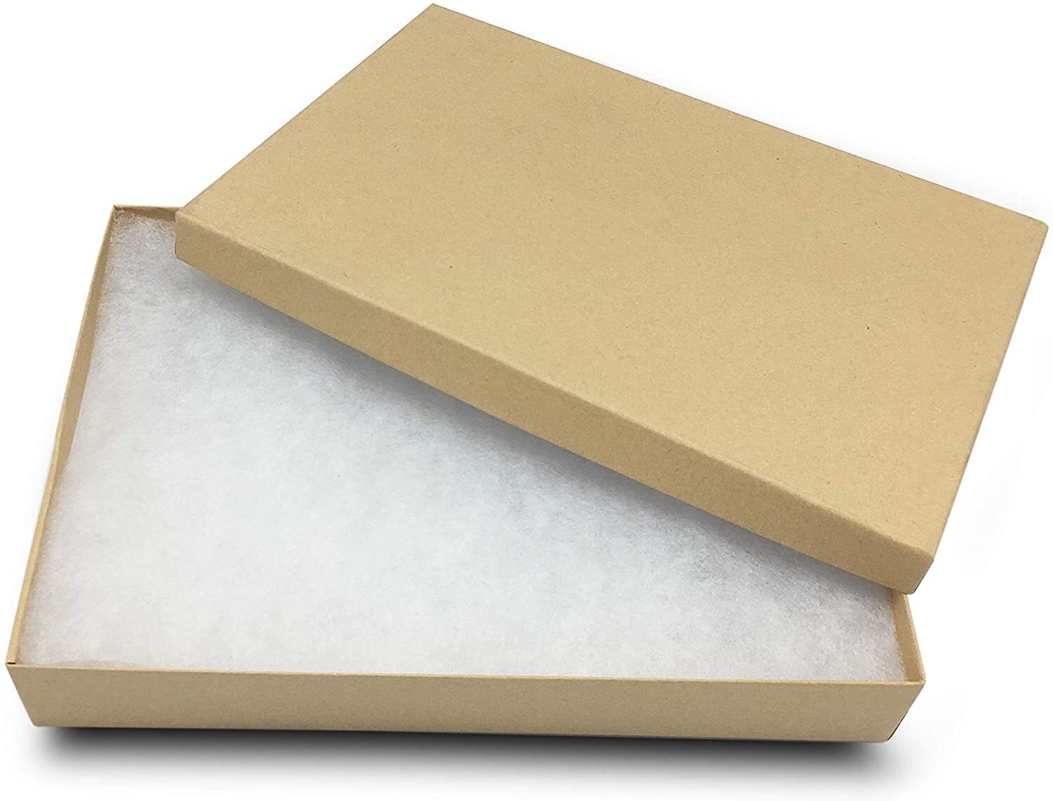 BULK Kraft Paper Jewelry Gift Boxes with Cotton Fill Padding - Brown 11 Sizes