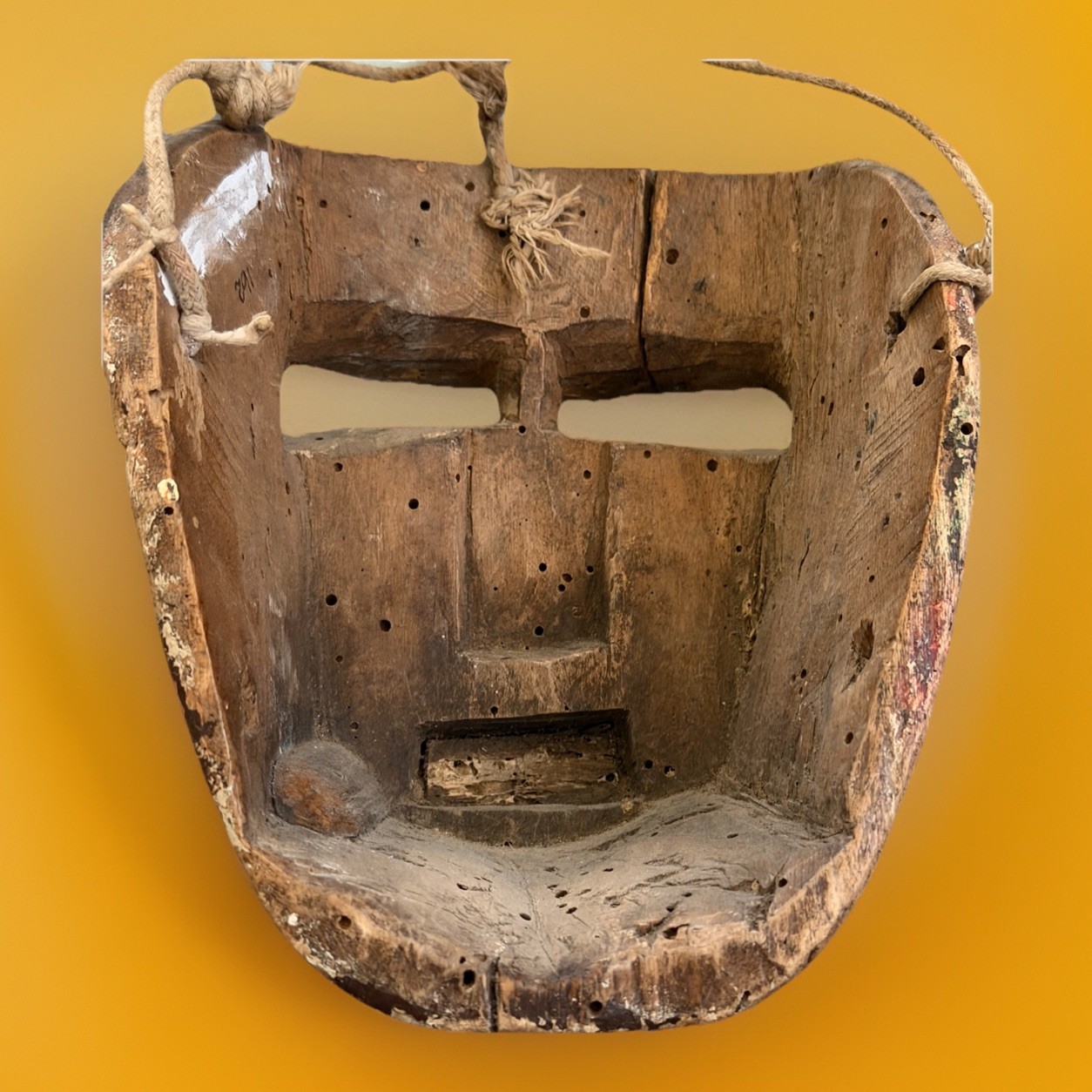 Rare Mid 20th Century Mexican Hand-Carved “Viejo” Folk-Art Mask