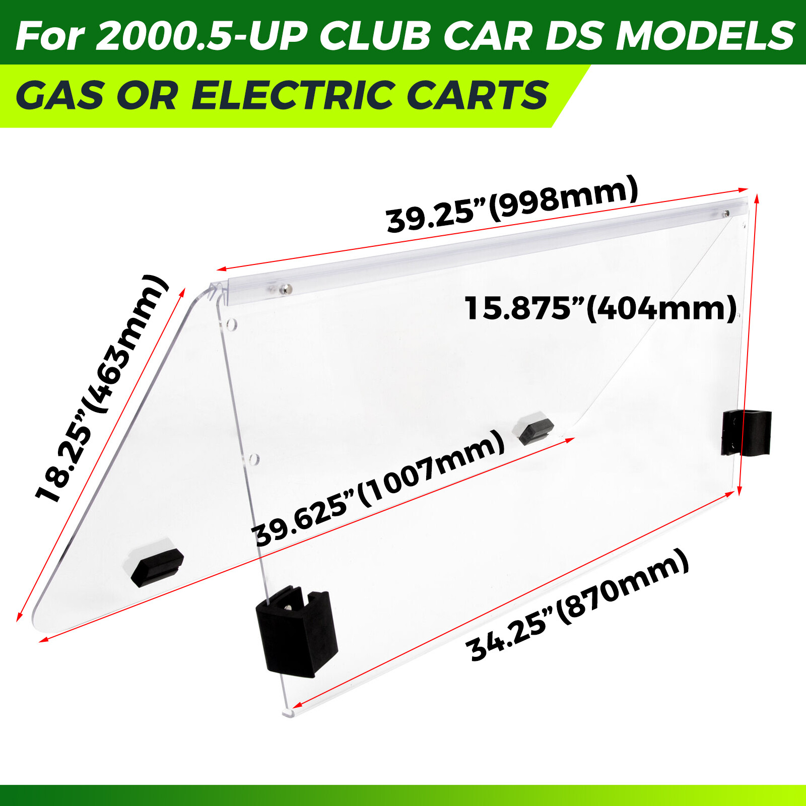 For Club Car DS Clear Windshield 2000.5 -UP New Golf Cart Folding Polycarbonate