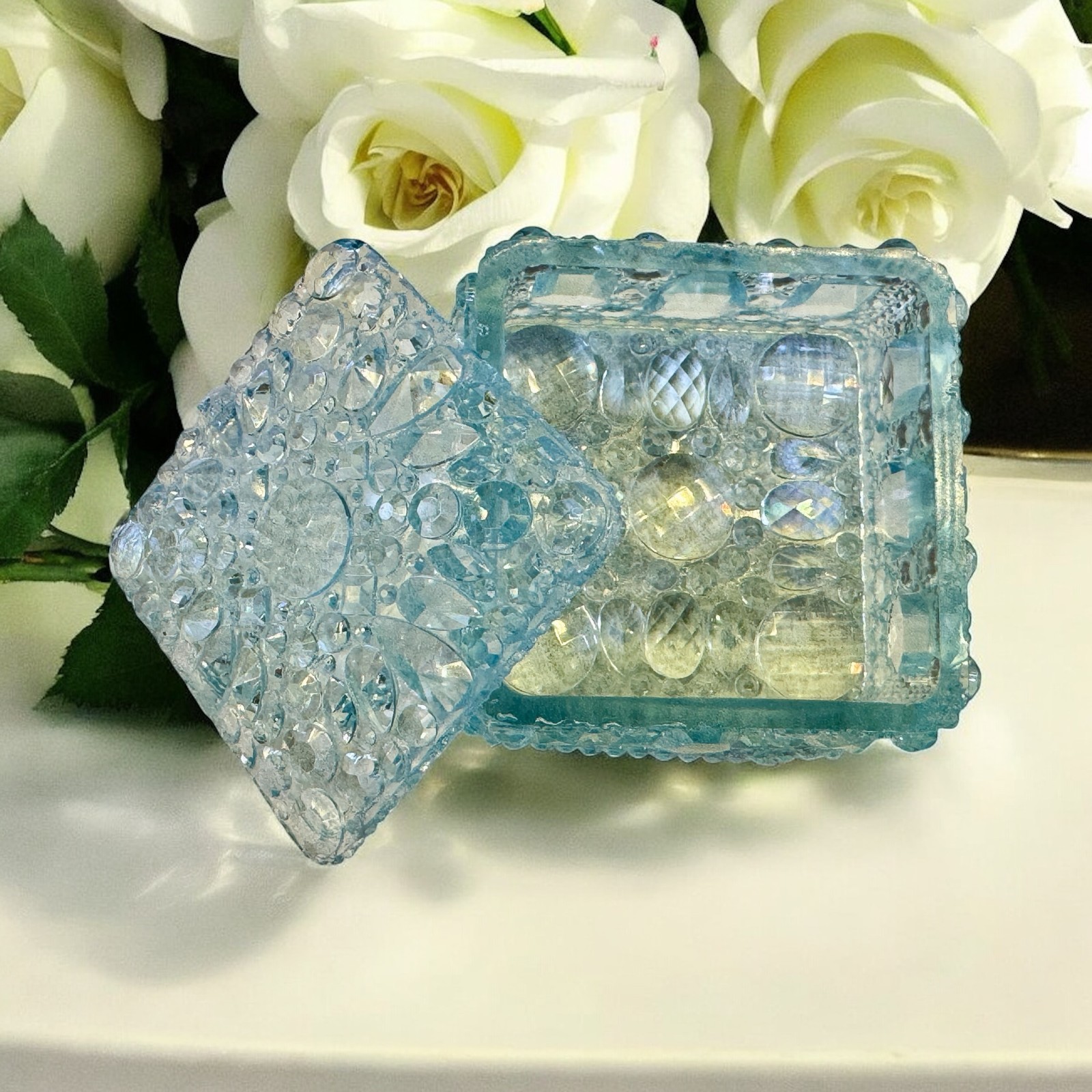 Diamond Facet Trinket Box Silicone Mold For Resin