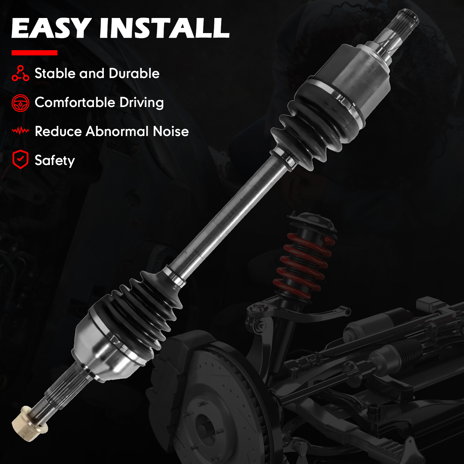 2 Front CV Axle Shaft Assemblies SurTrack Set for Nissan Altima Rogue FWD w/ A/T