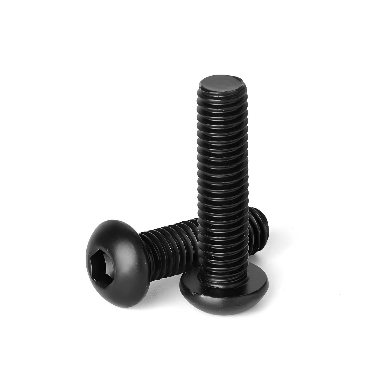 M6-1.00 Button Head Socket Cap Screws, Stainless Steel w/ Black Oxide 18-8