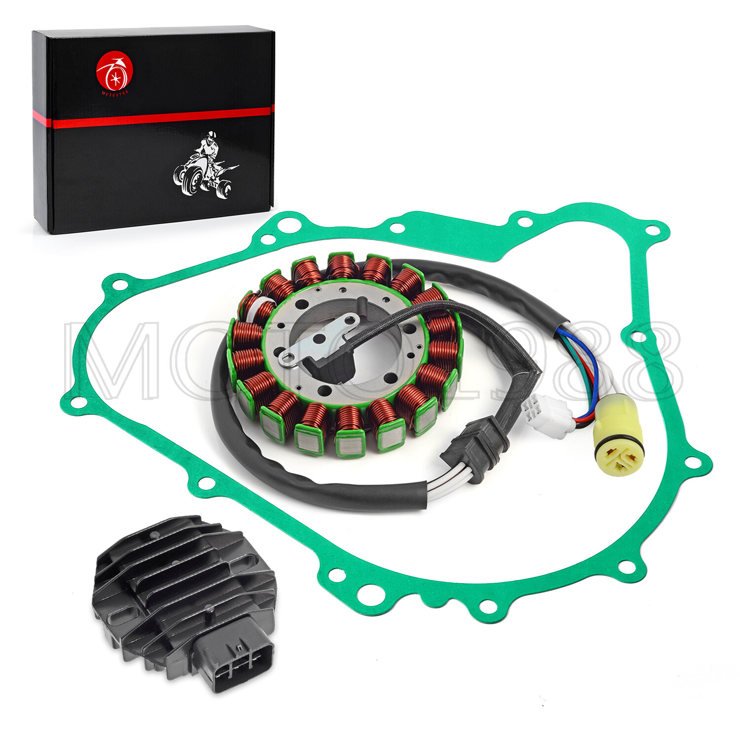 Stator & Rectifier Coil Relay W Gasket kit for Yamaha Kodiak 400 450 2003-2006