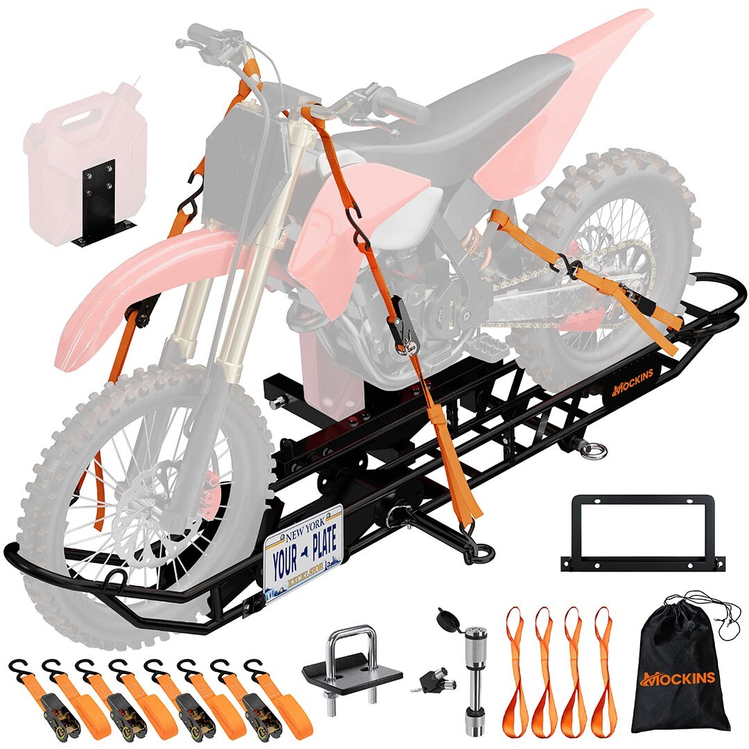Mockins Dirt Bike Trailer Hitch Carrier with Tilting Loading Ramp