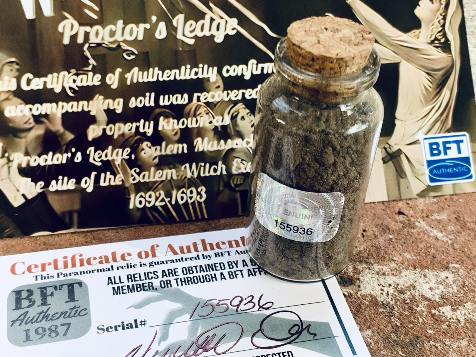 Salem Witch Trials Authentic Soil Sample with COA Proctors Ledge