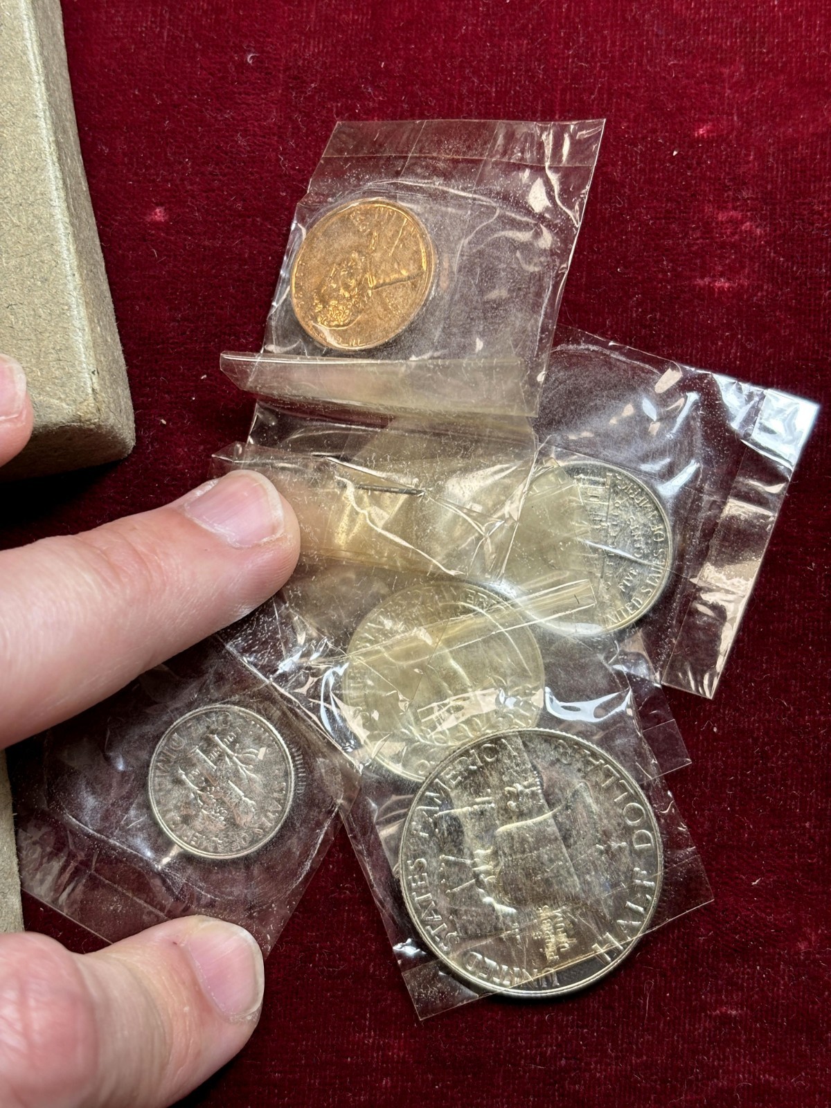 1953 SILVER PROOF SET ✪ ORIGINAL BOX & CELLOPHANE ✪ 5 COIN 1 5 10 25 50◢TRUSTED◣