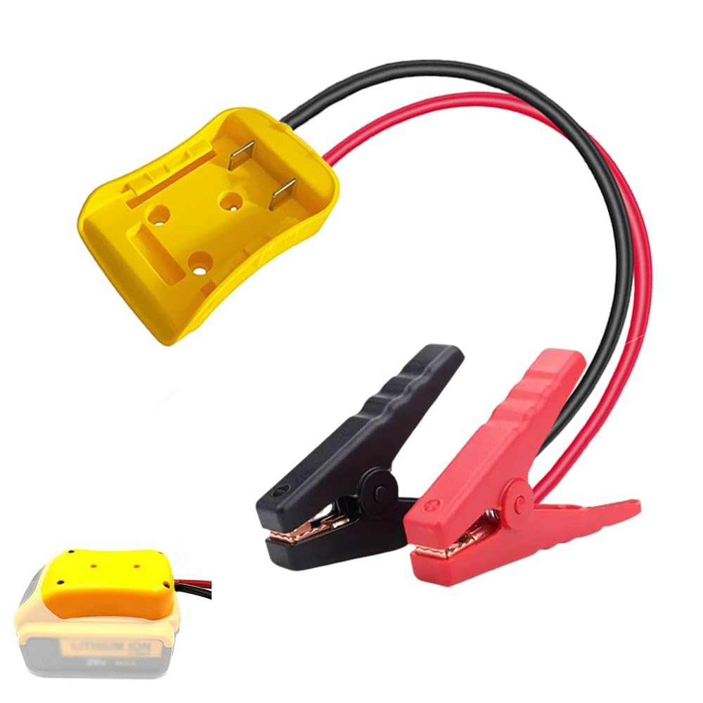 Jumper Cables with Adapter Compatible with Dewalt 20V Battery, 1.3FT 8AWG