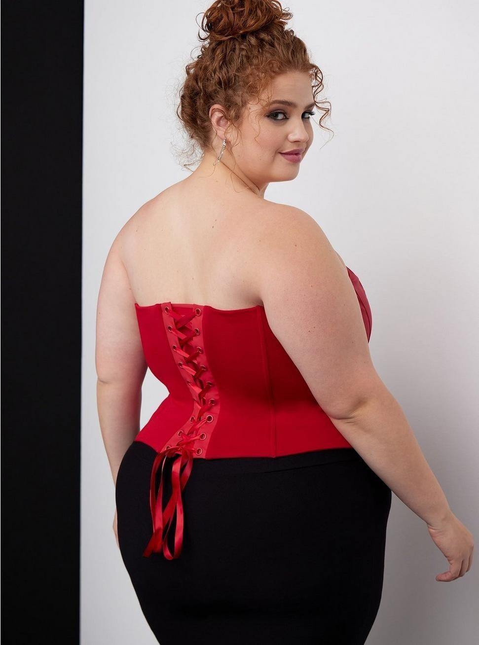 Torrid Zip Front Corset Top Red Lingerie NWT New 00X