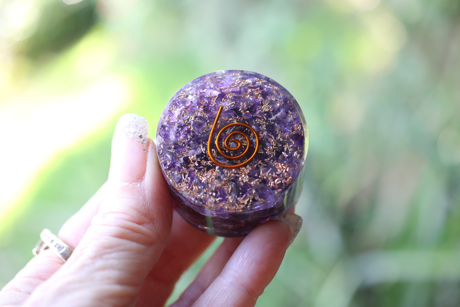 Amethyst Orgone Tower Buster 1.75" EMF Protection Energy Generator