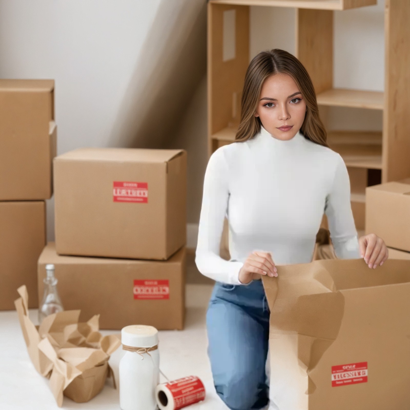 1 Roll 1000 "FRAGILE" Handle With Care Stickers Label Easy Peel To Apply 1 x 3in