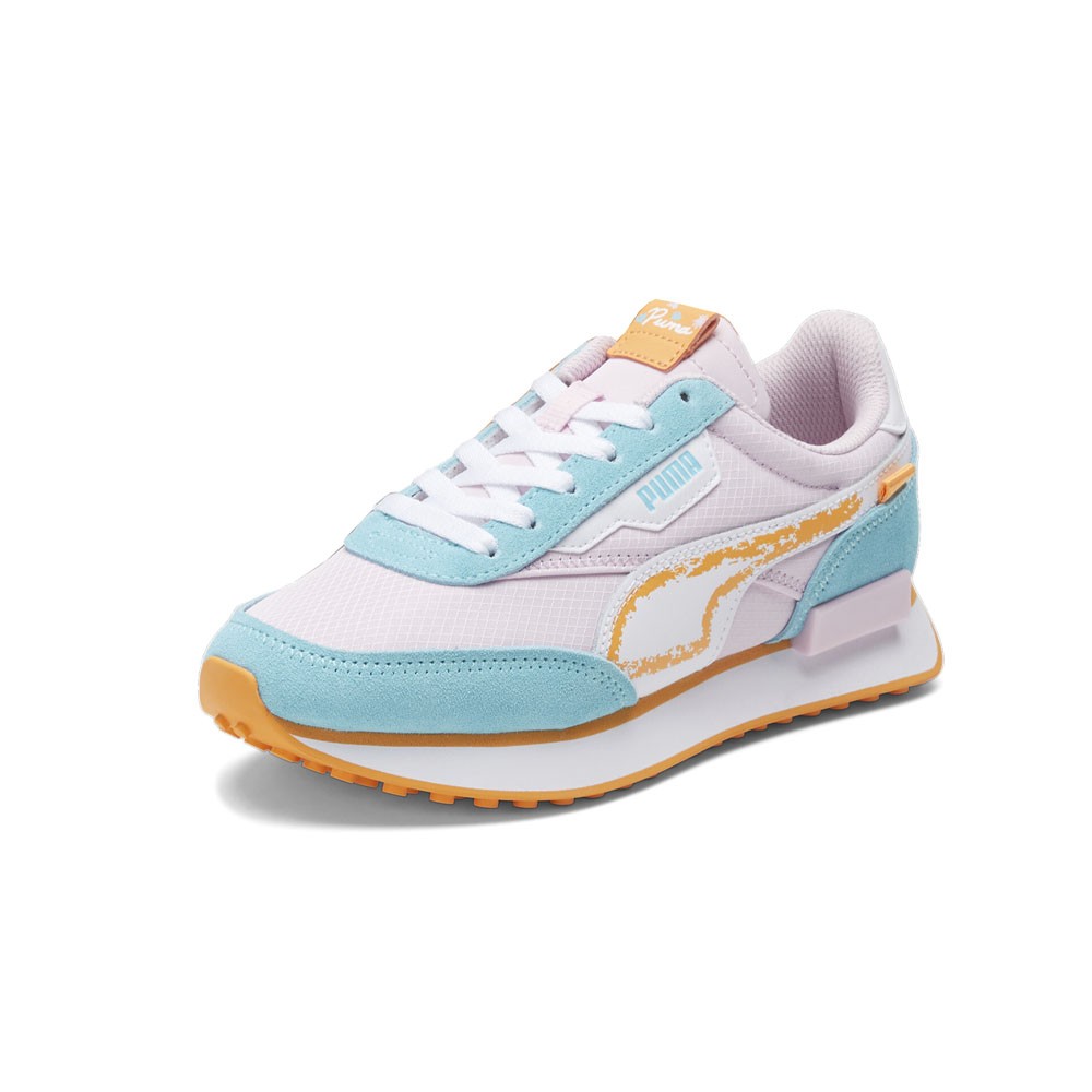 PUMA Future Rider Spring Sketchbook Lace Up Youth Girls Blue, Pink Sneakers Cas