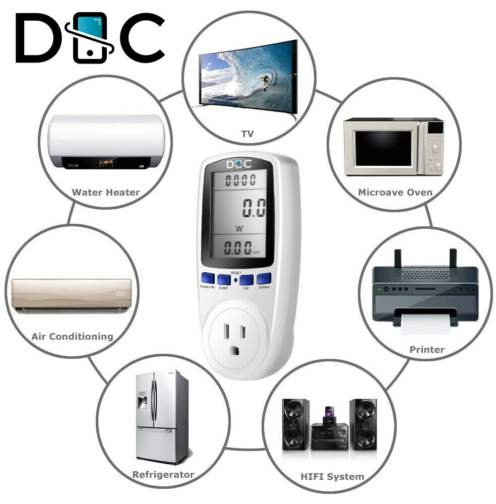 Digital Power Saving Energy Monitor Watt Amp Volt KWh Meter Electricity Analyzer