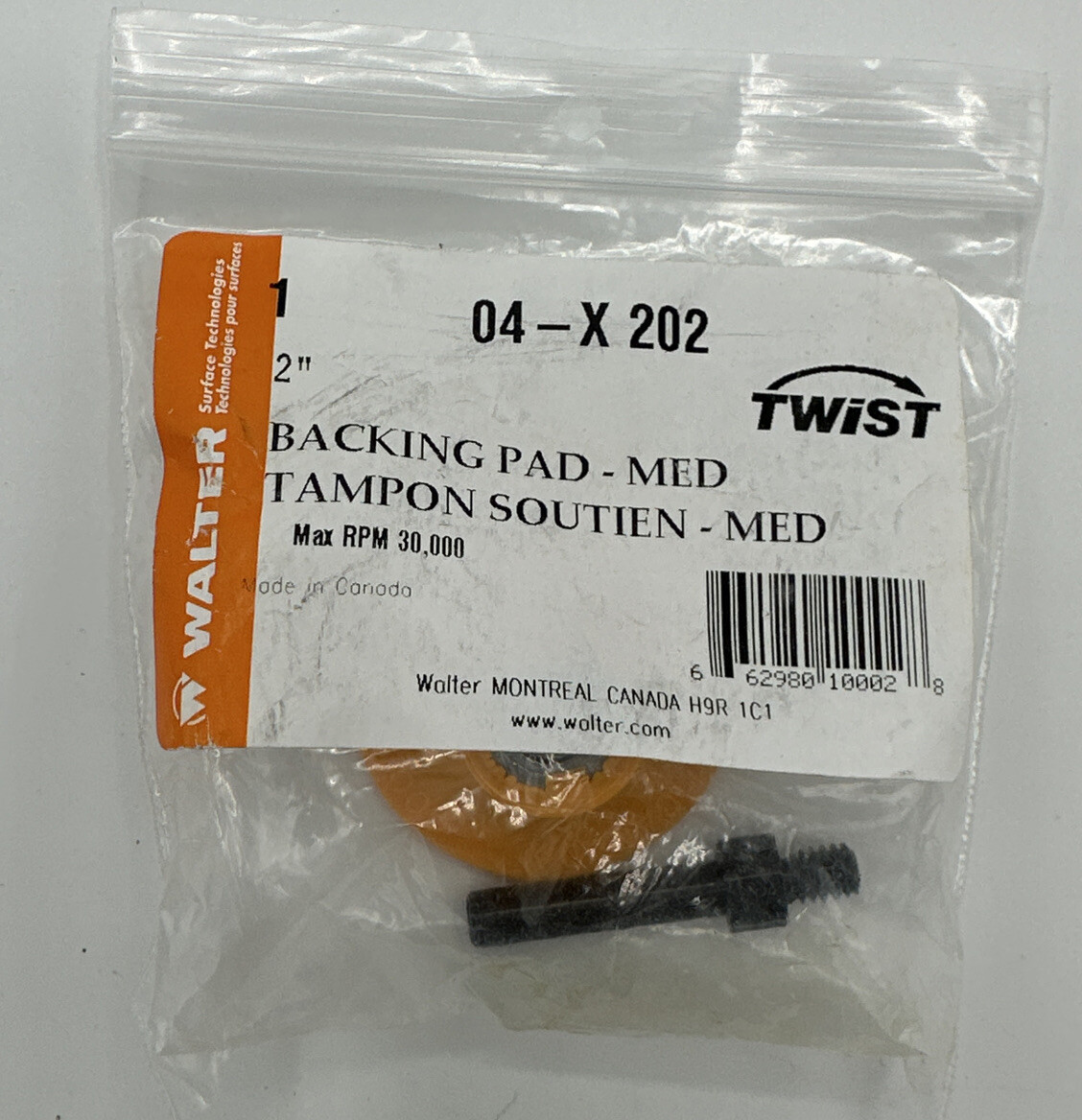 Walter Twist Backing Pad 2" Medium 04X202