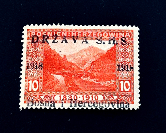 YUGOSLAVIA Stamp - 1918 Bosnia Herzegovina Issue Overprint Sn 1L3 MHR r37