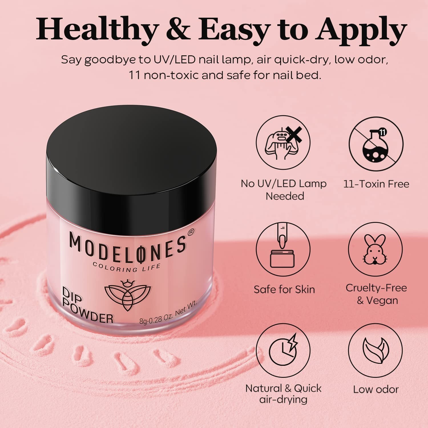 Modelones 32 Pcs Dip Powder Nail Kit Starter 20 Colors Nude Pink Acrylic Set NEW