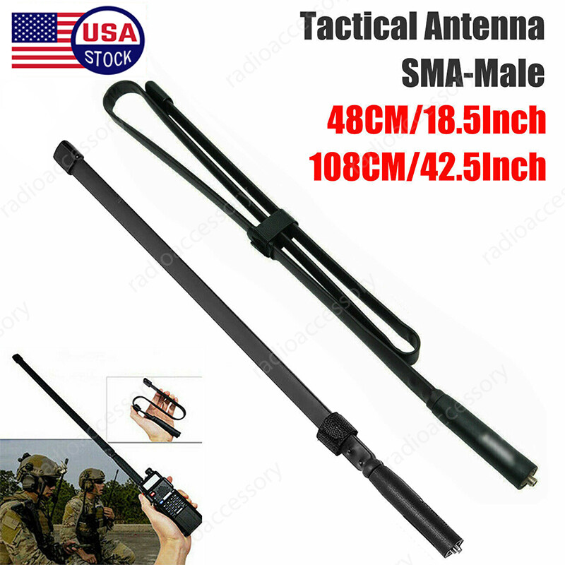 42.5'' SMA-Female Tactical Antenna VHF/UHF 18.9" For Baofeng UV-5R UV-82 Radio