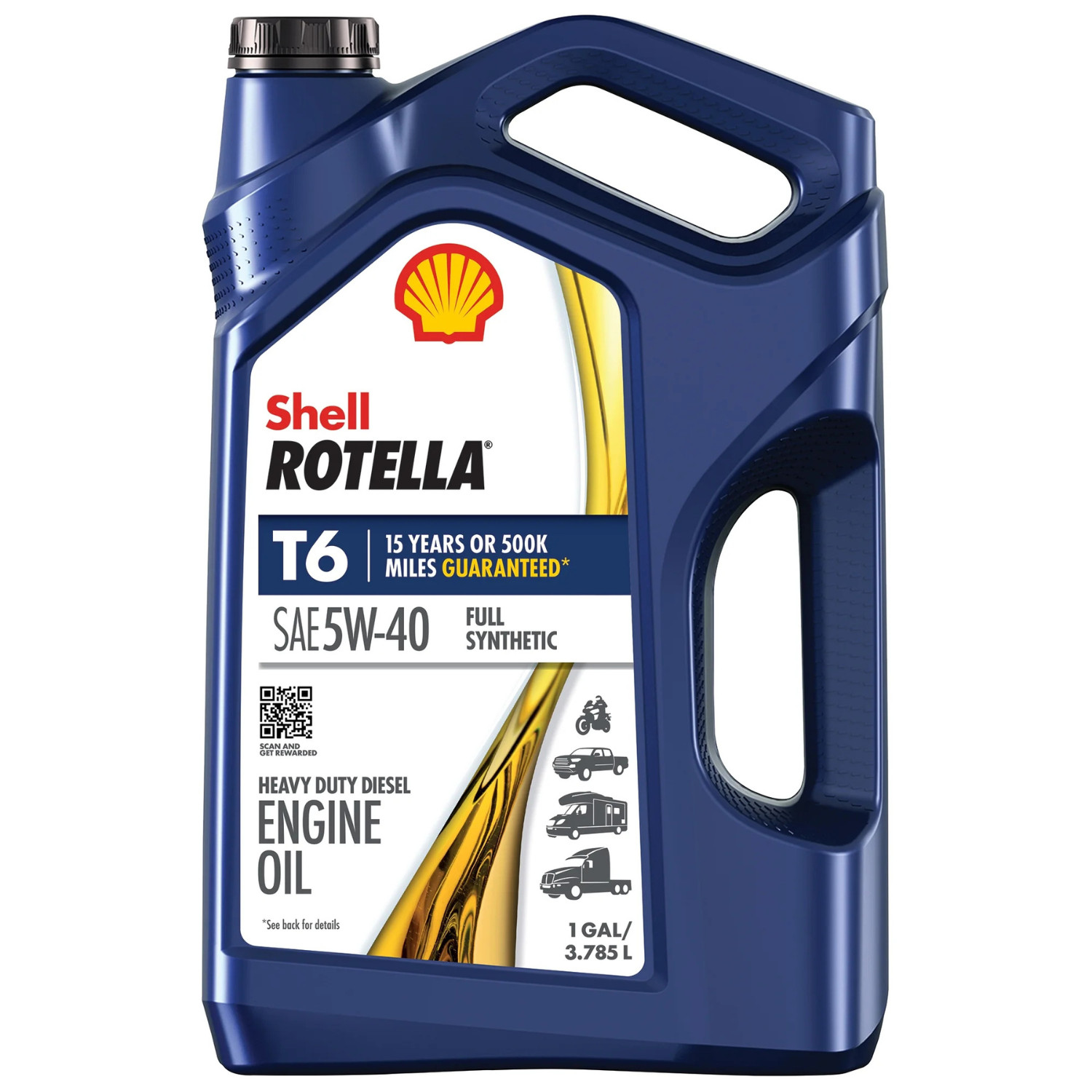 (2 pack) Shell Rotella T6 Full Synthetic 5W-40 Diesel Engine Oil, 1 Gallon