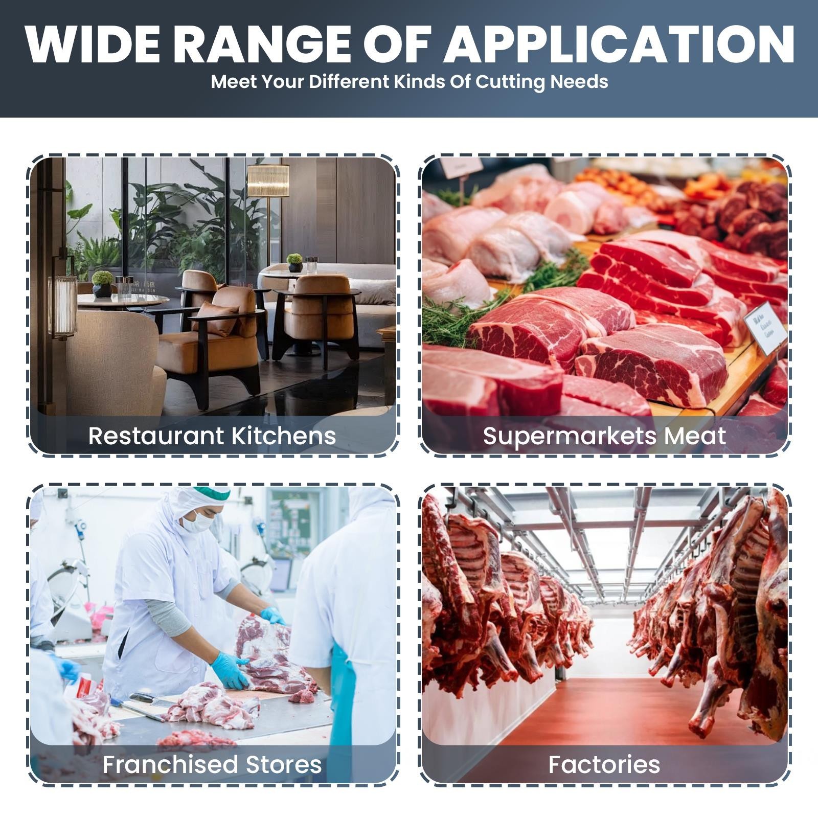 1500W Commercial Electric Meat Bone Saw Machine, Kitchen Frozen Meat Processor