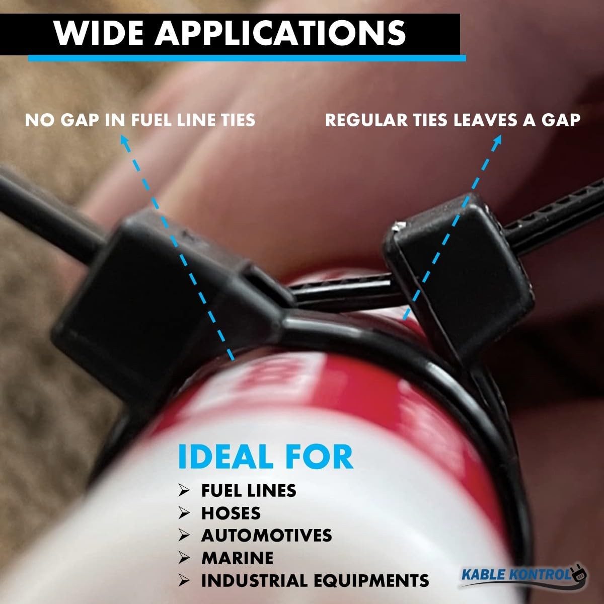 Radius Clamp Head Fuel Hose Cable Ties, 4 Inch 100 Pcs, 18 Lbs Tensile Streng...