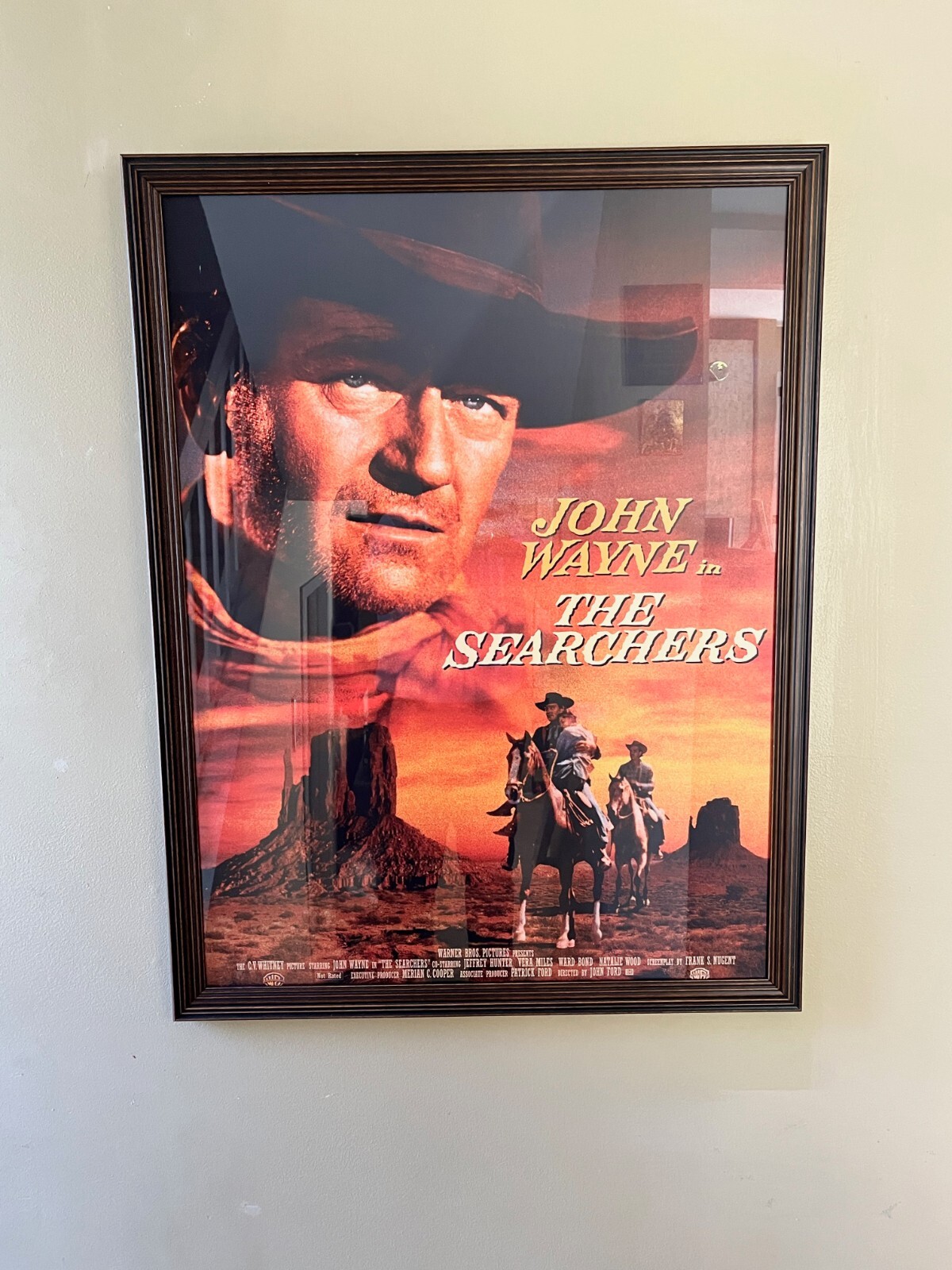 JOHN WAYNE - The Searchers LARGE Theater One Sheet Museum Framed-FREE SHIPPING