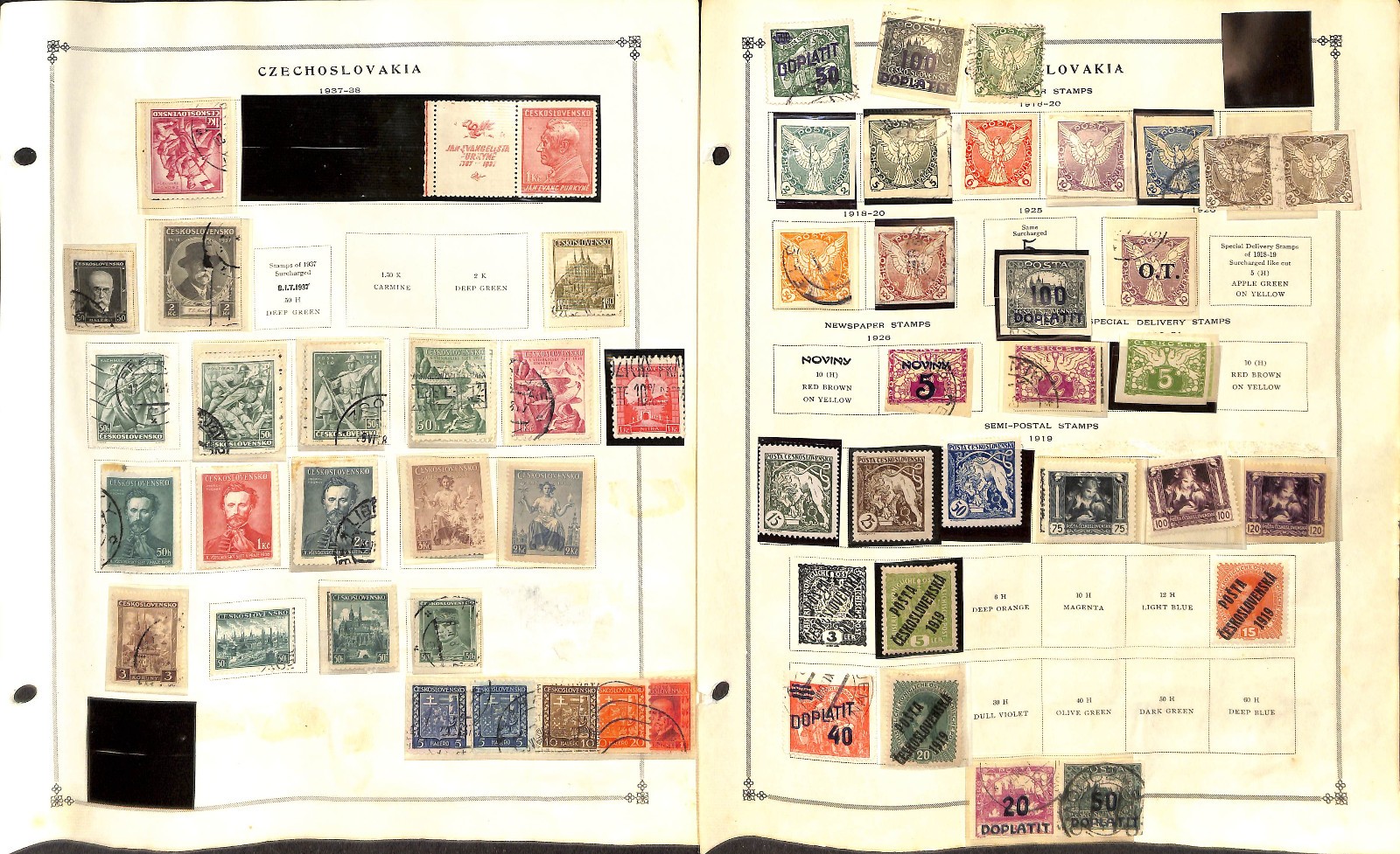 Czechoslovakia Stamp Collection on 80 Scott International Pages, 1918-1974 (CH)