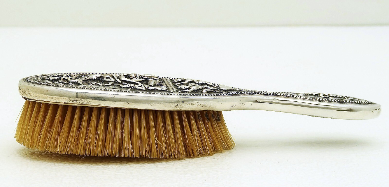 India Colonial Swami Style Solid Silver India Raj Era Hand Brush Chased Shiva