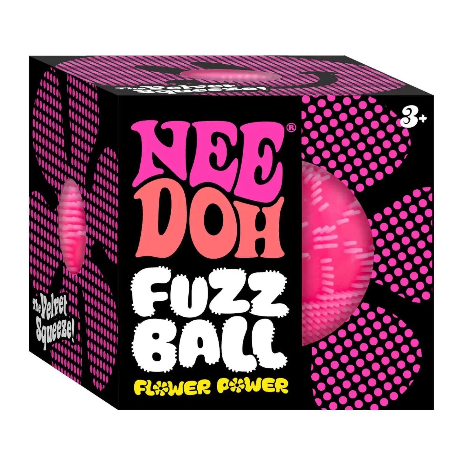 PINK NeeDoh Wonder Waves Fuzz Ball Squishy Stress Ball Nee Doh Fuzzball