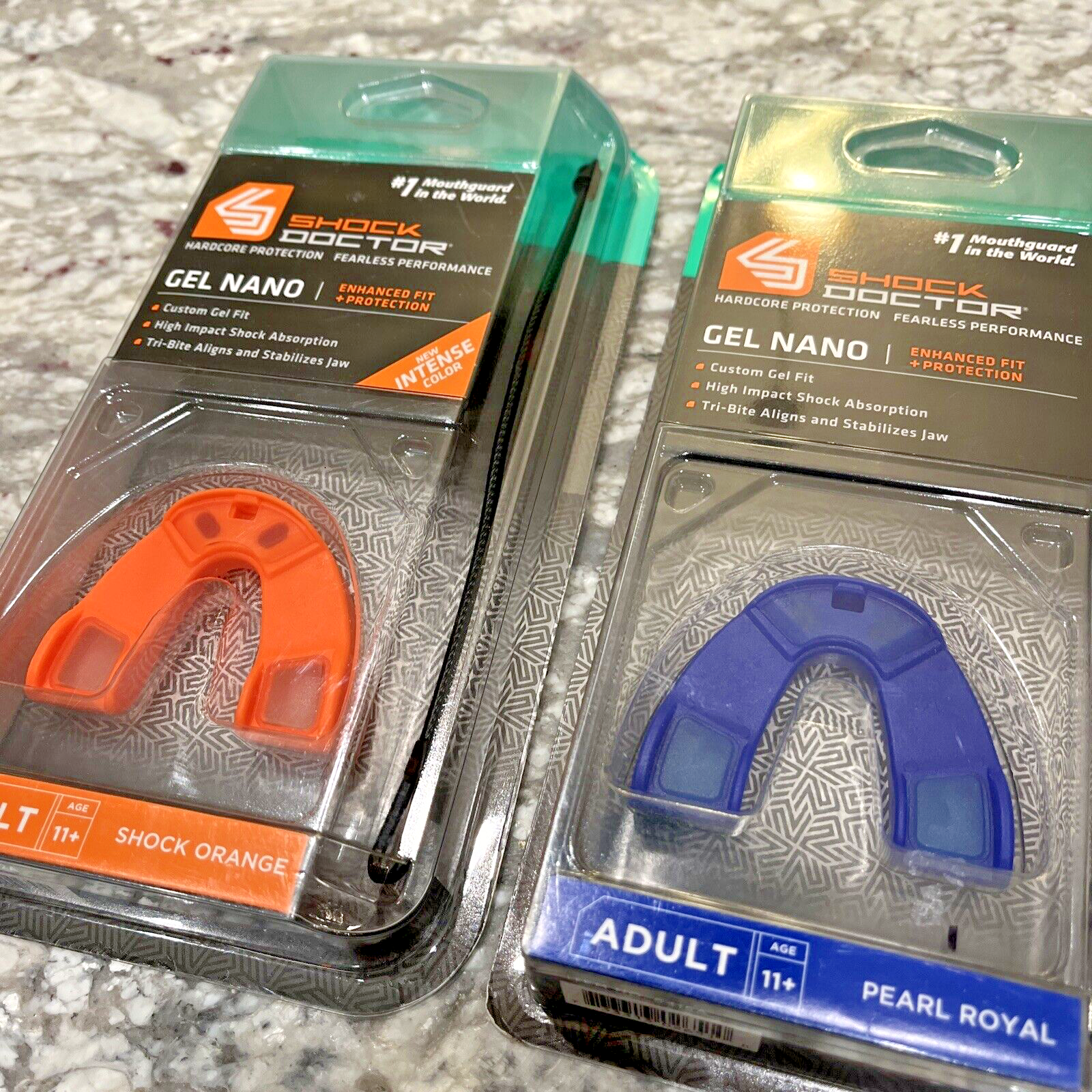 NEW - Two Shock Doctor Gel Nano ADULT Mouthpiece Mouth Guard