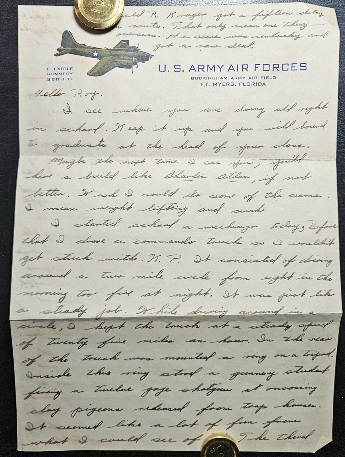 Fort Myers FL WWII Flexible Gunnery School B-17 Flying Fortress 1944 Read Desc