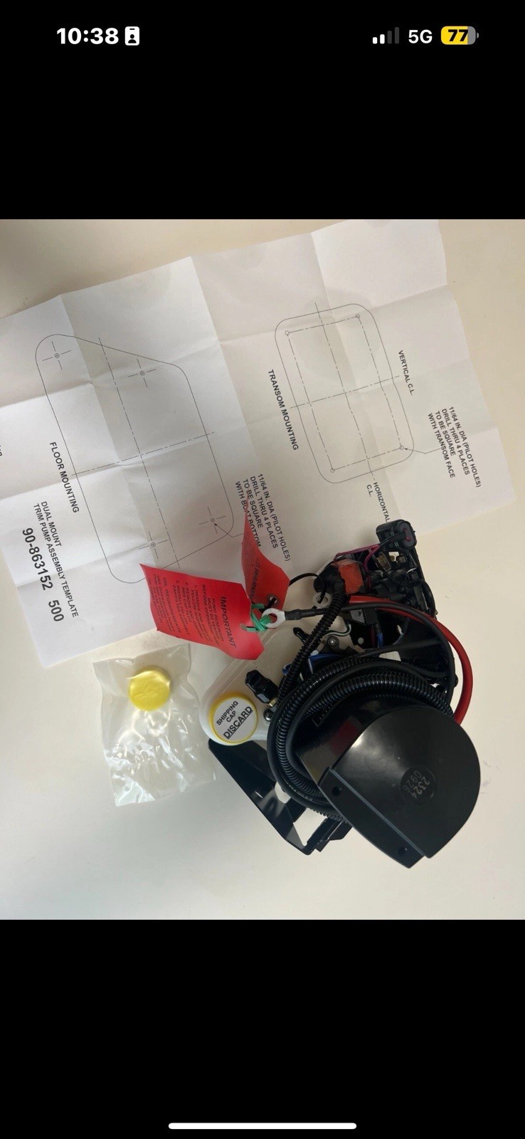 95 Mercury Marine MerCruiser Out Drive Outdrive trim tilt lift hydraulic pump