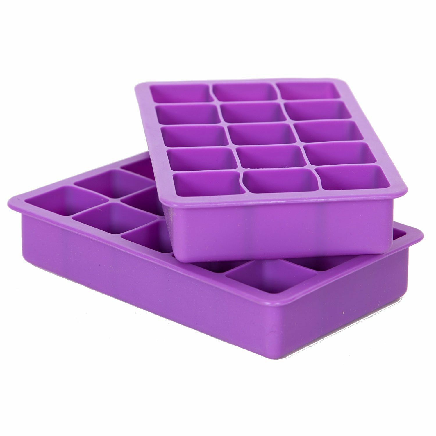 ElbeeHome Silicone Ice Cube Tray, 15 Cube, Set of 2