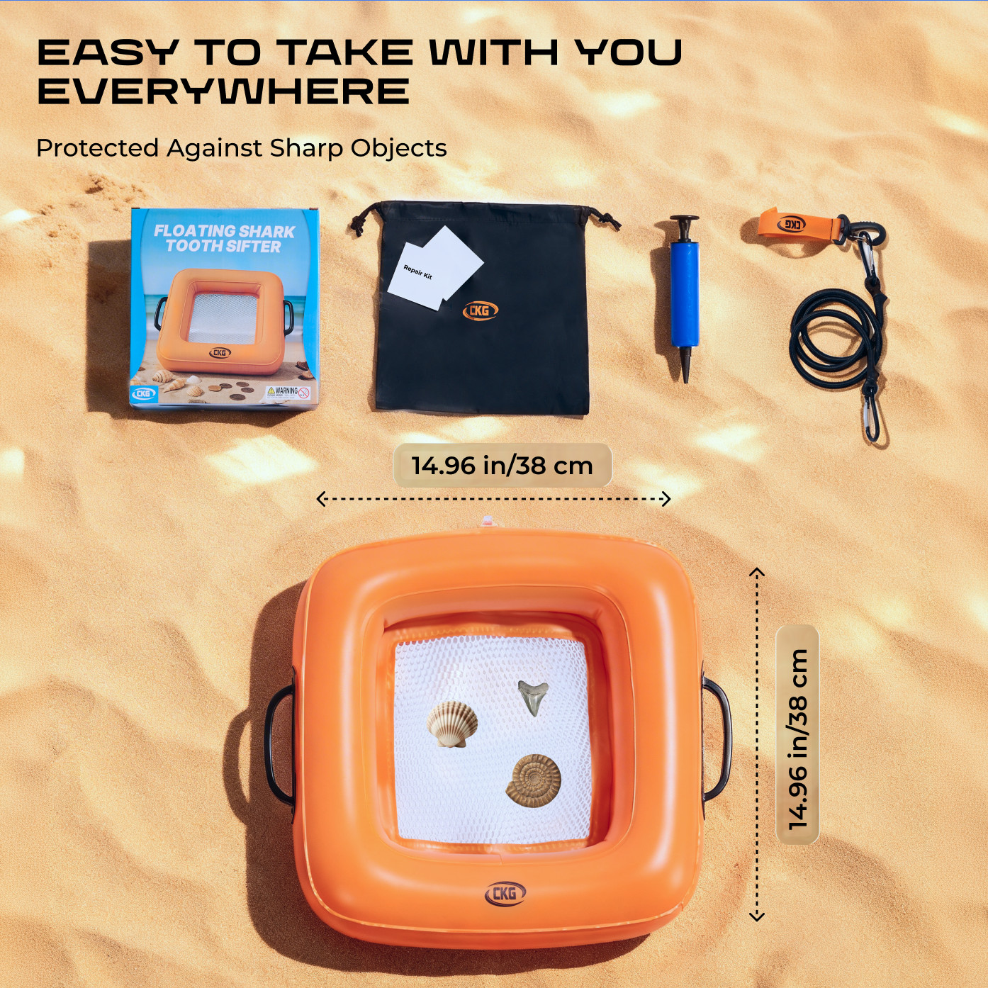 CKG Floating Inflatable Sifter for Metal Detecting | Beach & Water Recovery