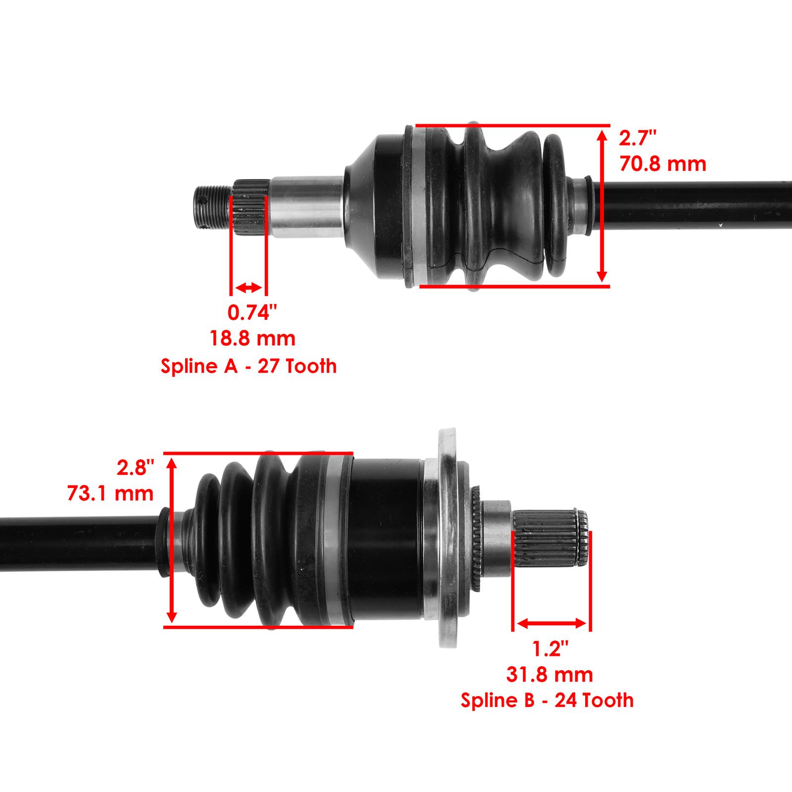 Front Right Left CV Joint Axles for Arctic Cat 400 2006-08 2010 2011 2013 2014