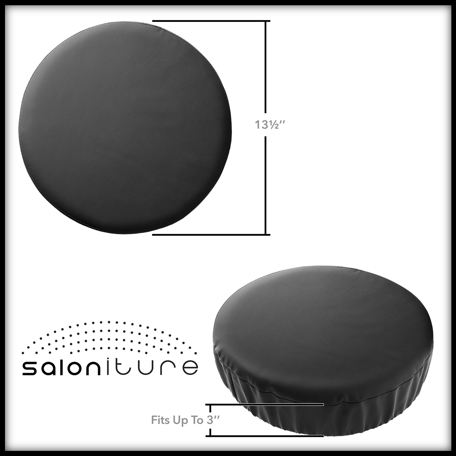 2 - Pack Waterproof PU Round Bar Stool Seat Cover, Anti-Slip