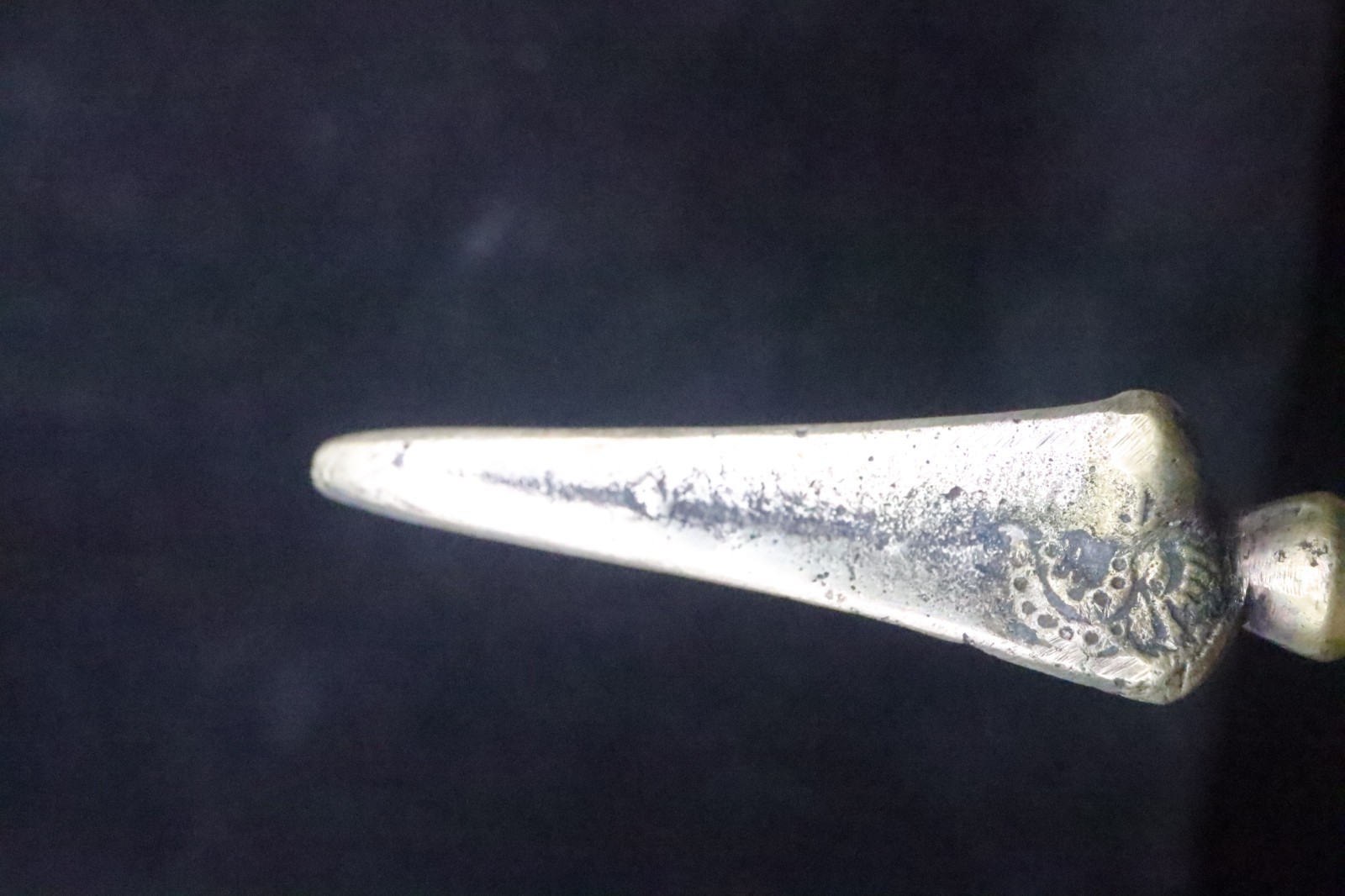 Tibetan Buddhist Tantric Ritual Stake Brass Deity Skull Torma Peg 7in