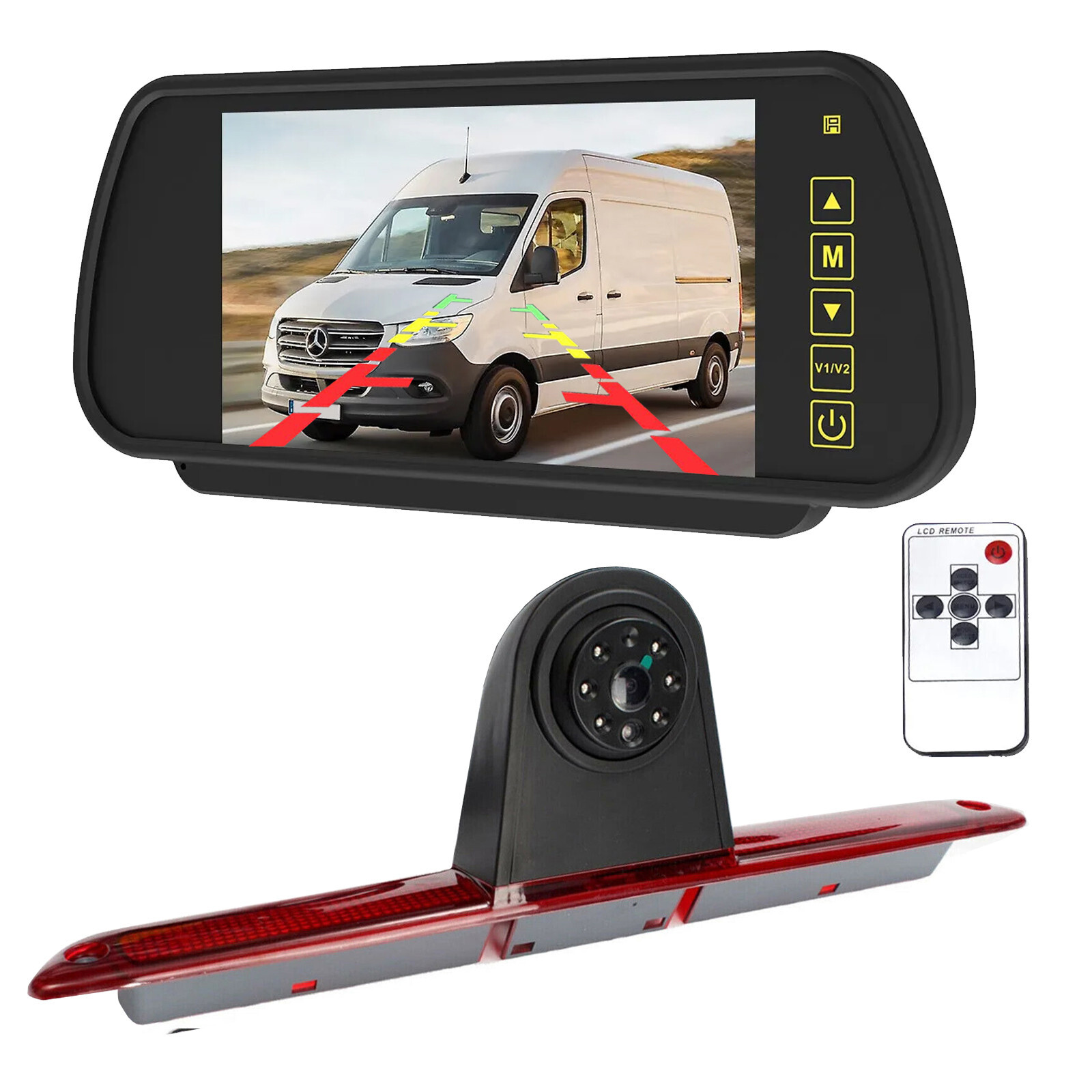 Brake Light Backup Camera + 7'' Rear View Monitor for Mercedes Benz Sprinter Van