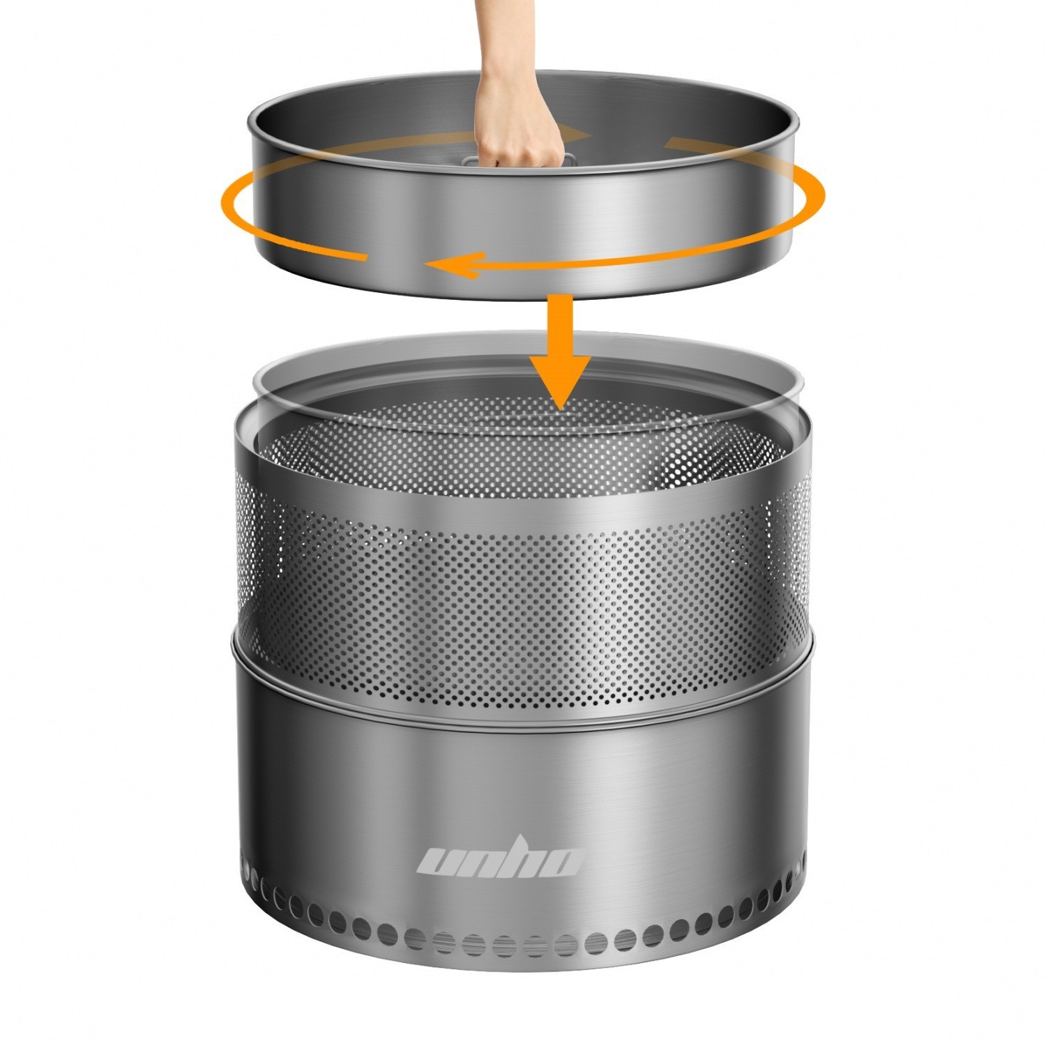 4-6 People 20'' Smokeless Fire Pit Wood Burning Portable Stainless Steel Outdoor