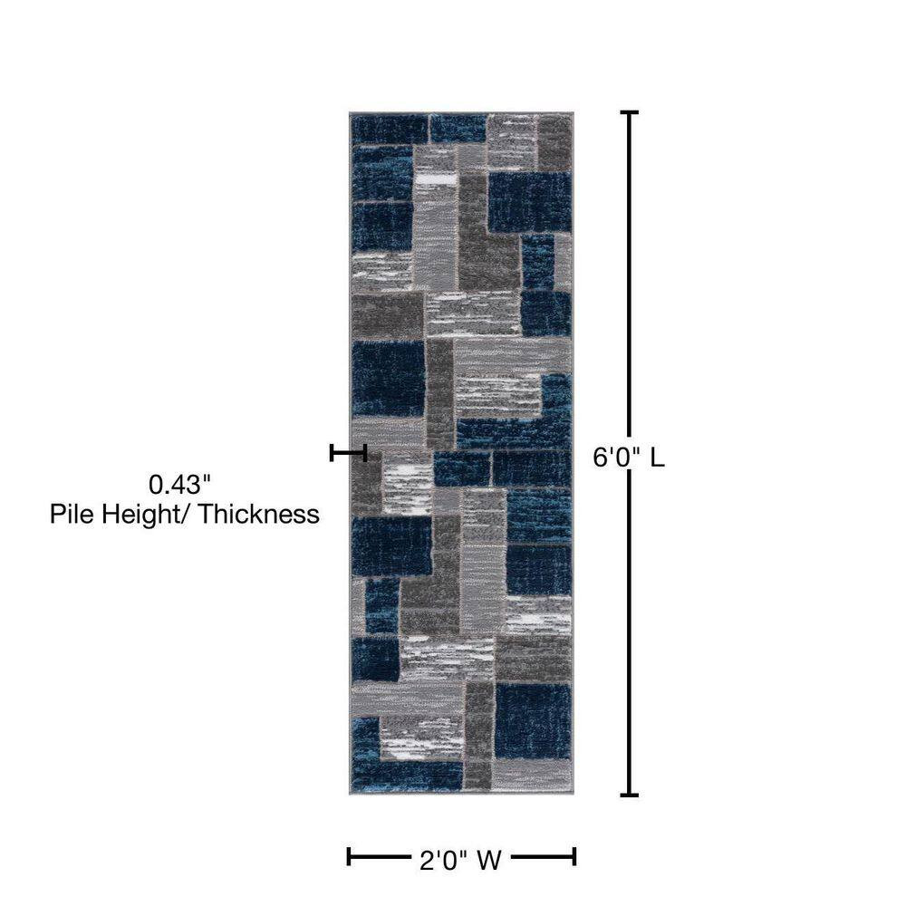 Verena Blue Geometric 2 Ft. X 6 Ft. Runner Rug